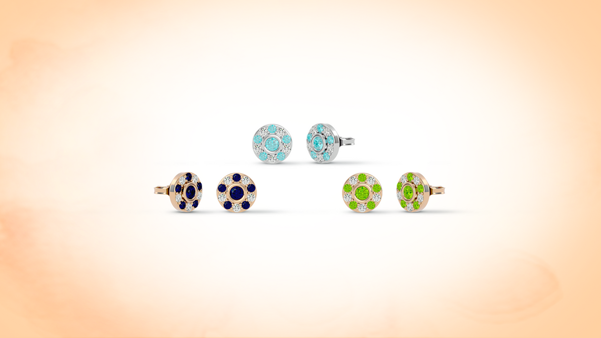 Birthstone Stud Earrings UK | Personalised Jewellery
