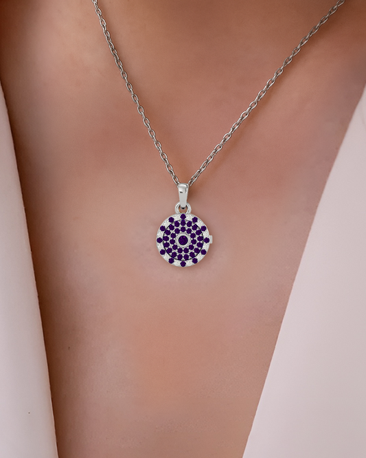 925 Silver Amethyst CZ Locket