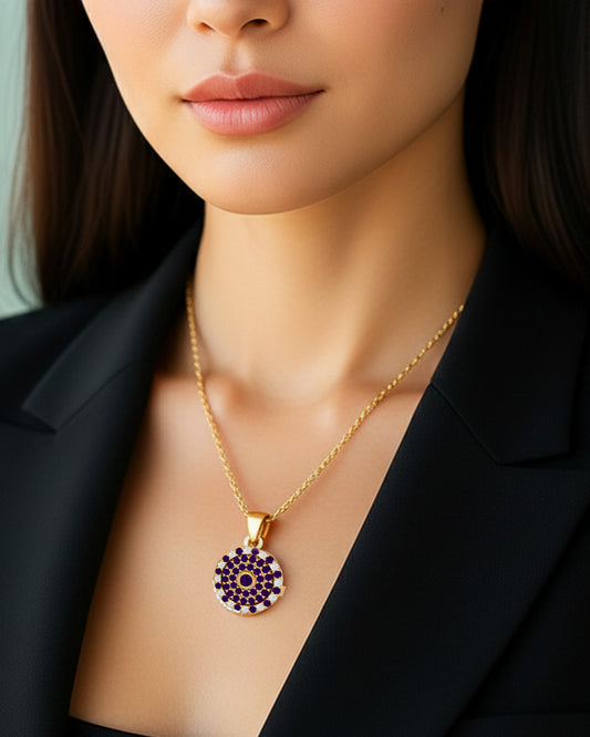925 Gold Amethyst CZ Locket