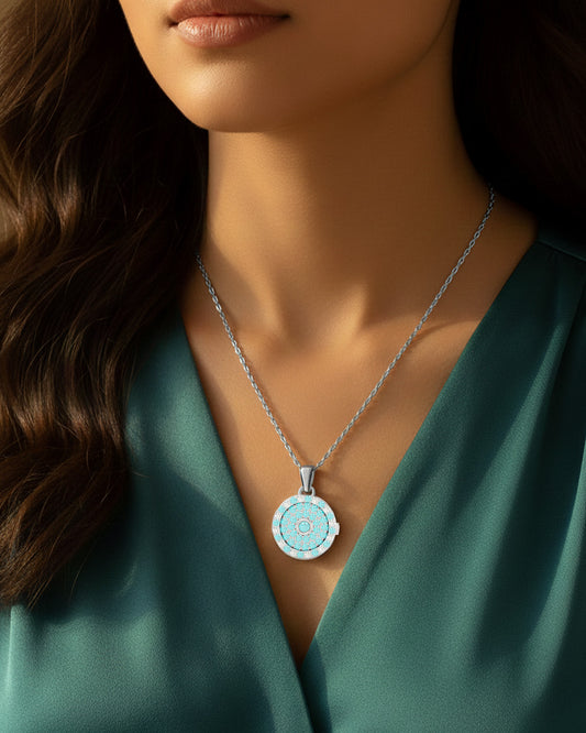 925 Silver Aquamarine CZ Locket