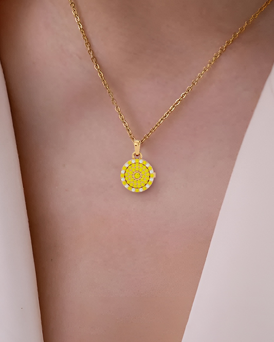 925 Gold Citrine CZ Locket