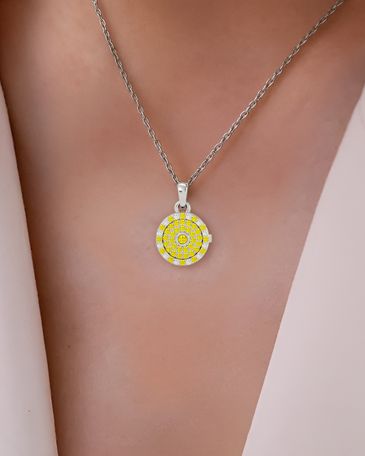 925 Silver Citrine CZ Locket