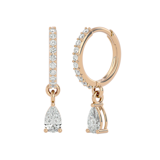 925 Gold Clear Quartz & CZ Huggies