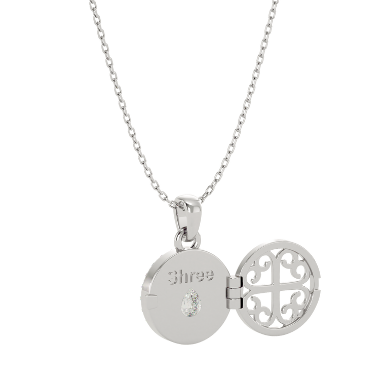 925 Silver Clear Quartz CZ Locket