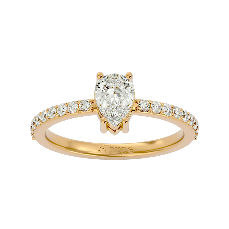 925 Gold Clear Quartz & CZ Ring