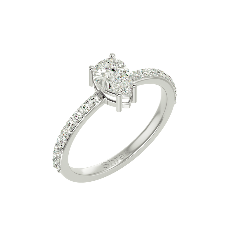 925 Gold Clear Quartz & CZ Ring