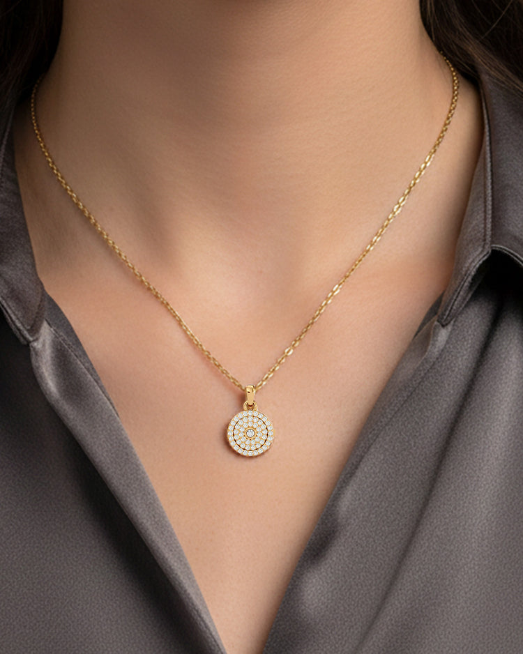 925 Gold Clear Quartz CZ Locket