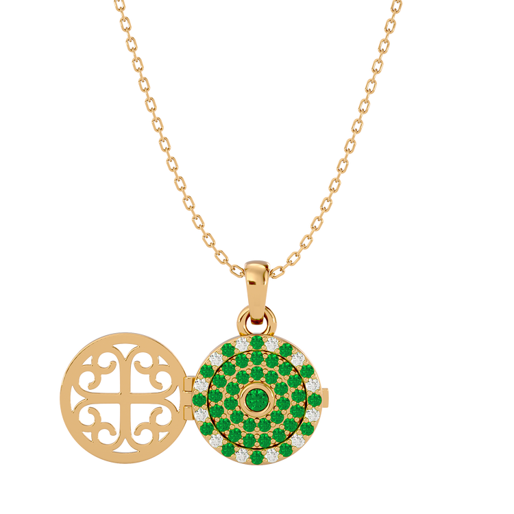 925 Silver Emerald CZ Locket