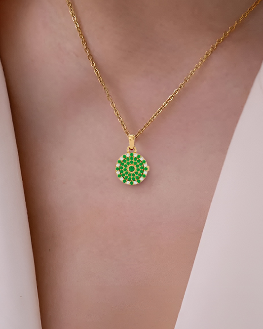 925 Gold Emerald CZ Locket