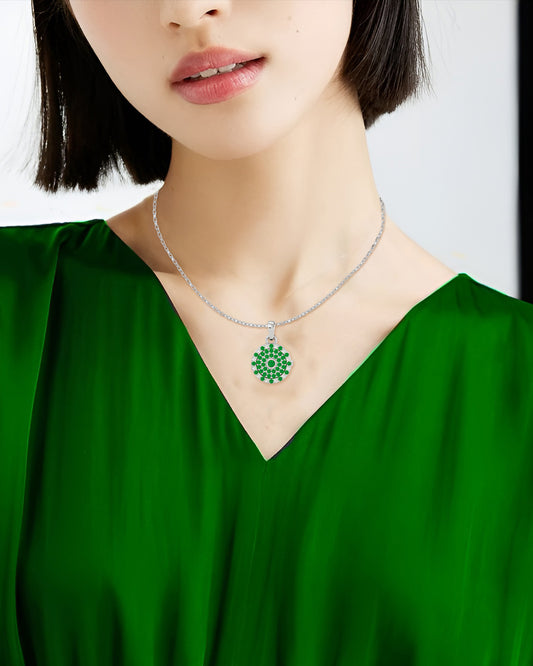 925 Silver Emerald CZ Locket