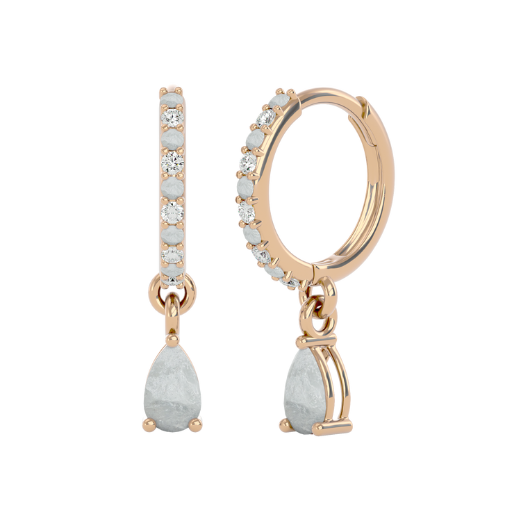 925 Silver Moonstone & CZ Huggies