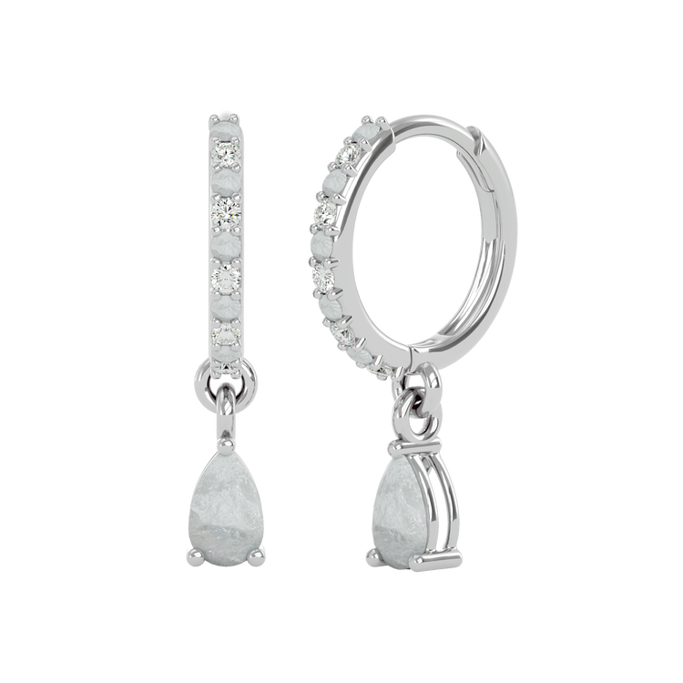 925 Silver Moonstone & CZ Huggies