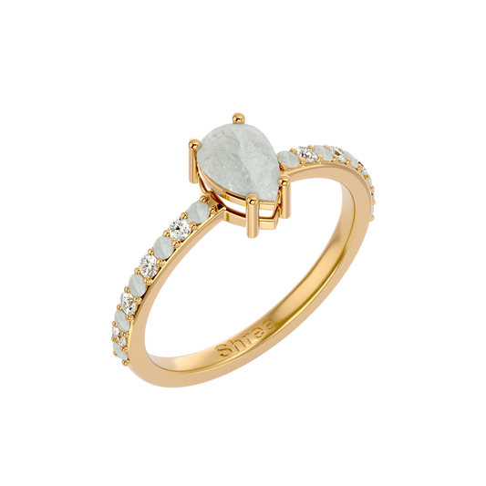 925 Gold Moonstone & CZ Ring