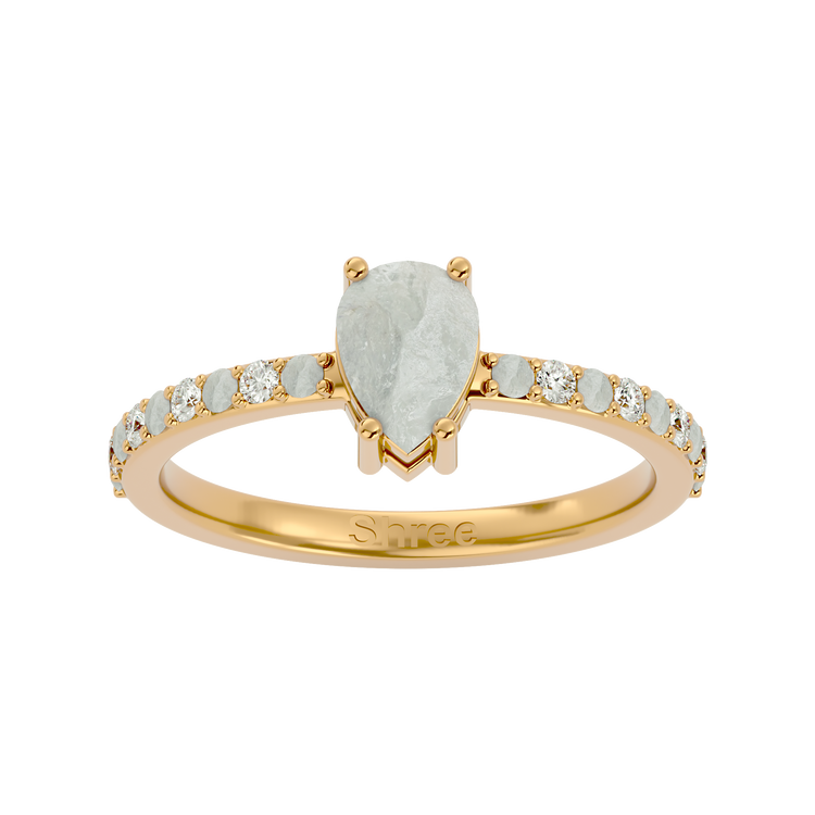 925 Gold Moonstone & CZ Ring