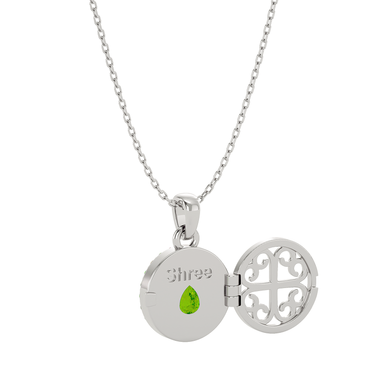 925 Silver Peridot CZ Locket