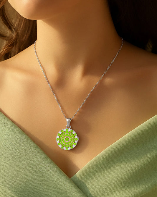 925 Silver Peridot CZ Locket