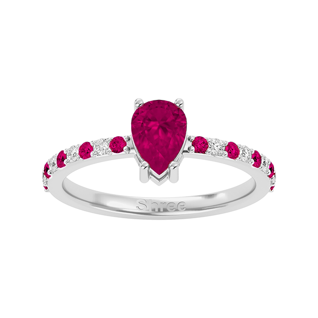 925 Silver Ruby & CZ Ring