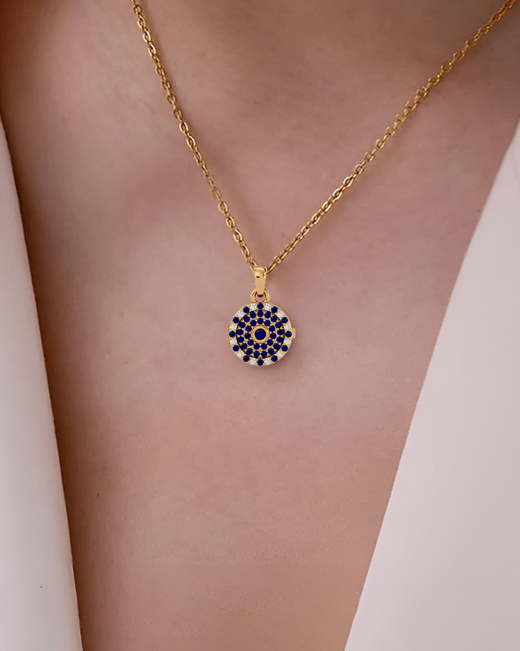 925 Gold Sapphire CZ Locket