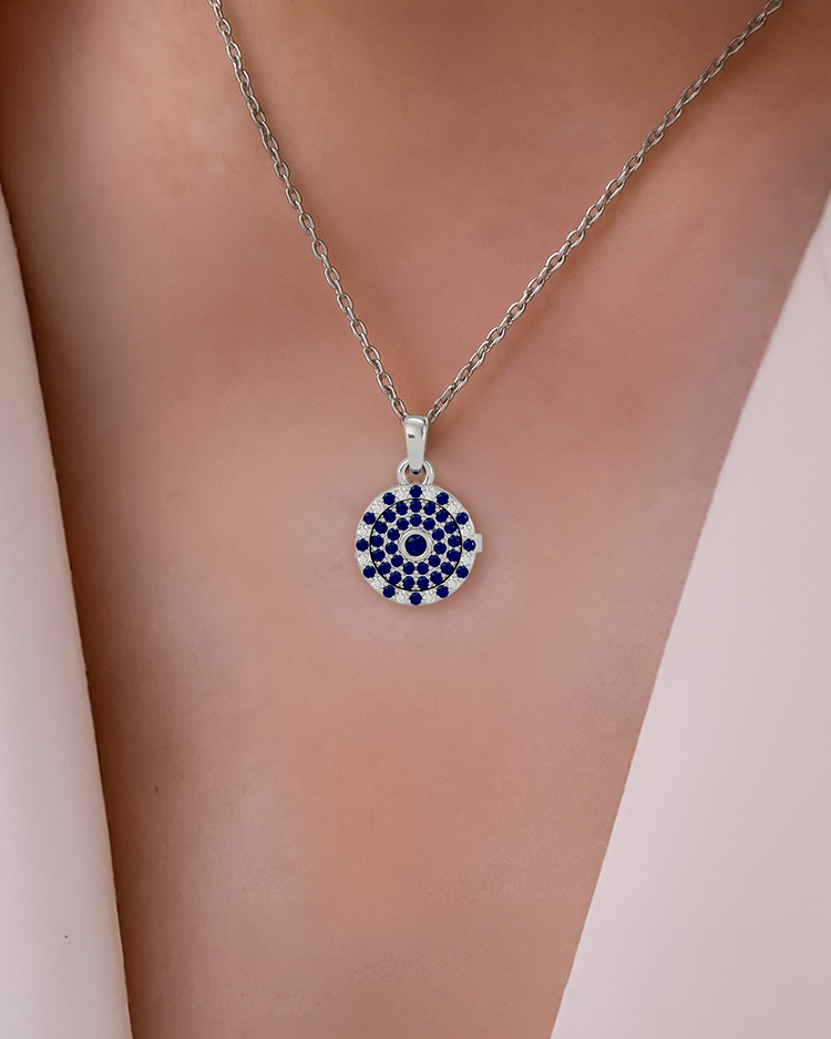 925 Silver Sapphire CZ Locket