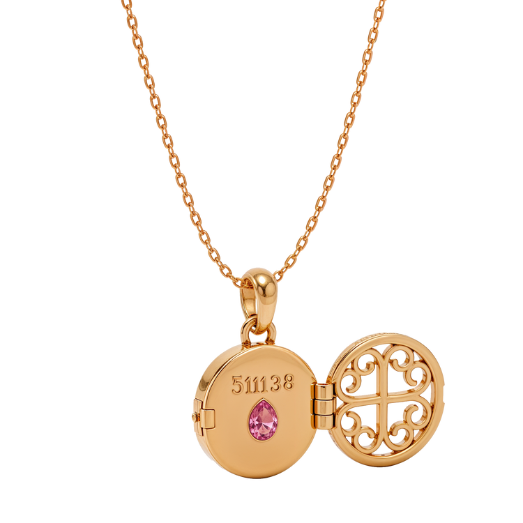 925 Gold Ruby CZ Locket