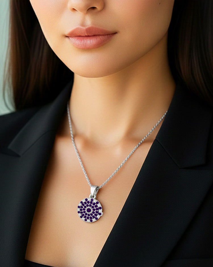 925 Silver Amethyst CZ Locket