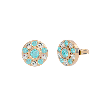 925 Sliver Aquamarine & CZ Stud