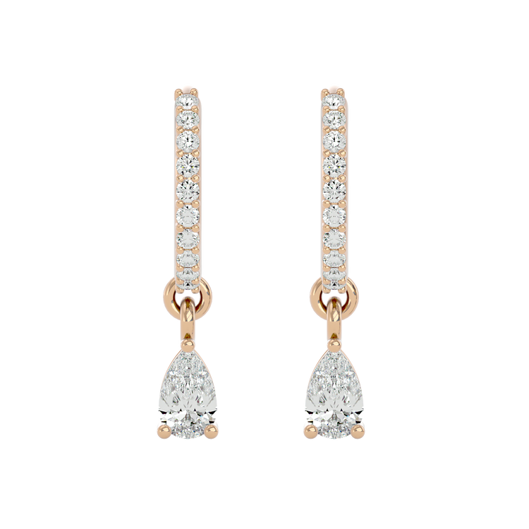 925 Gold Clear Quartz & CZ Huggies
