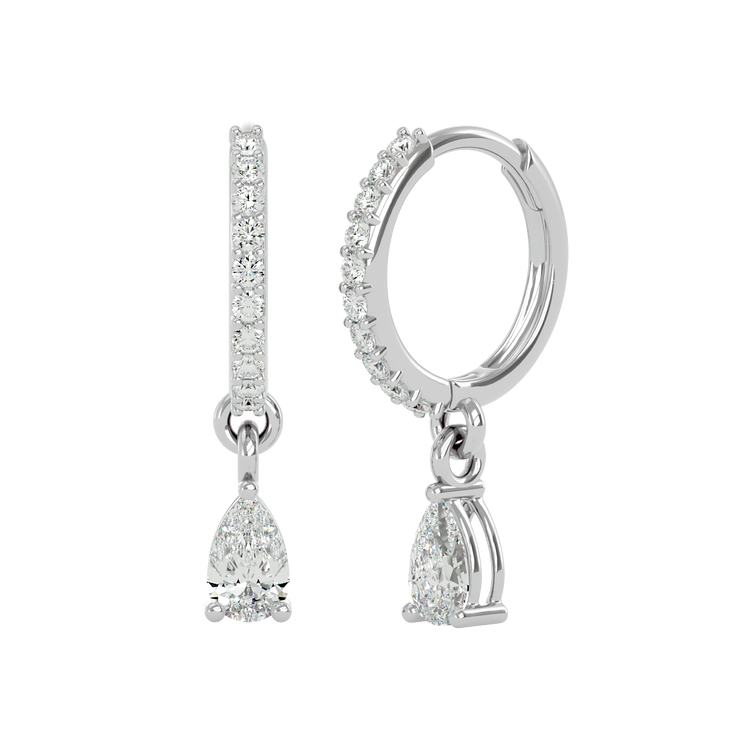 925 Gold Clear Quartz & CZ Huggies