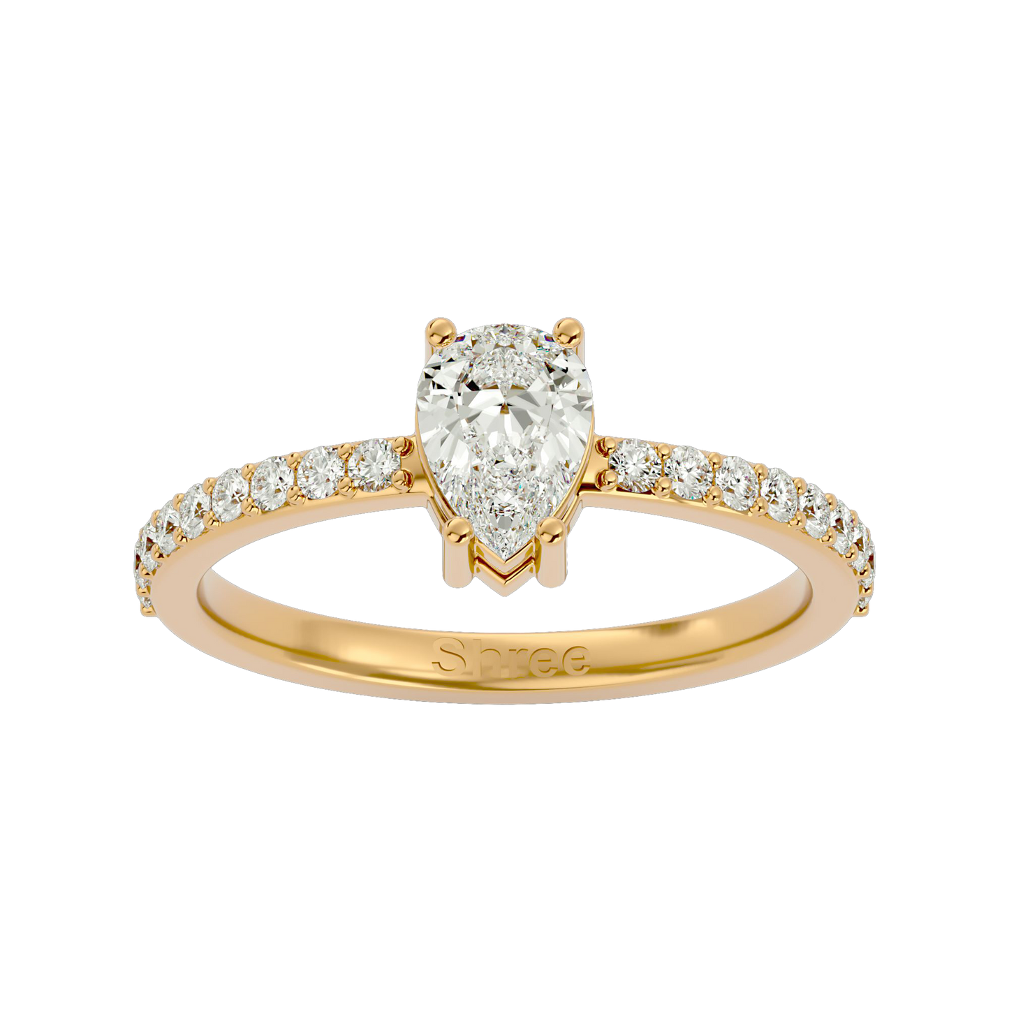 925 Gold Clear Quartz & CZ Ring