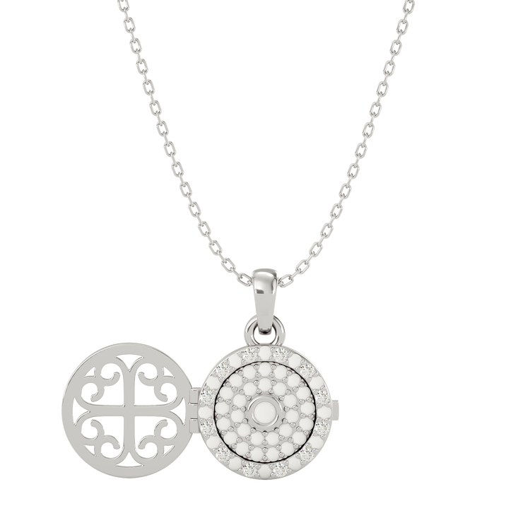 925 Gold Moonstone CZ Locket