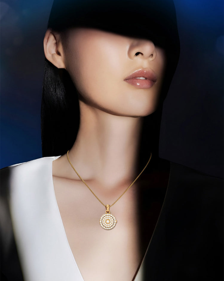 925 Gold Moonstone CZ Locket