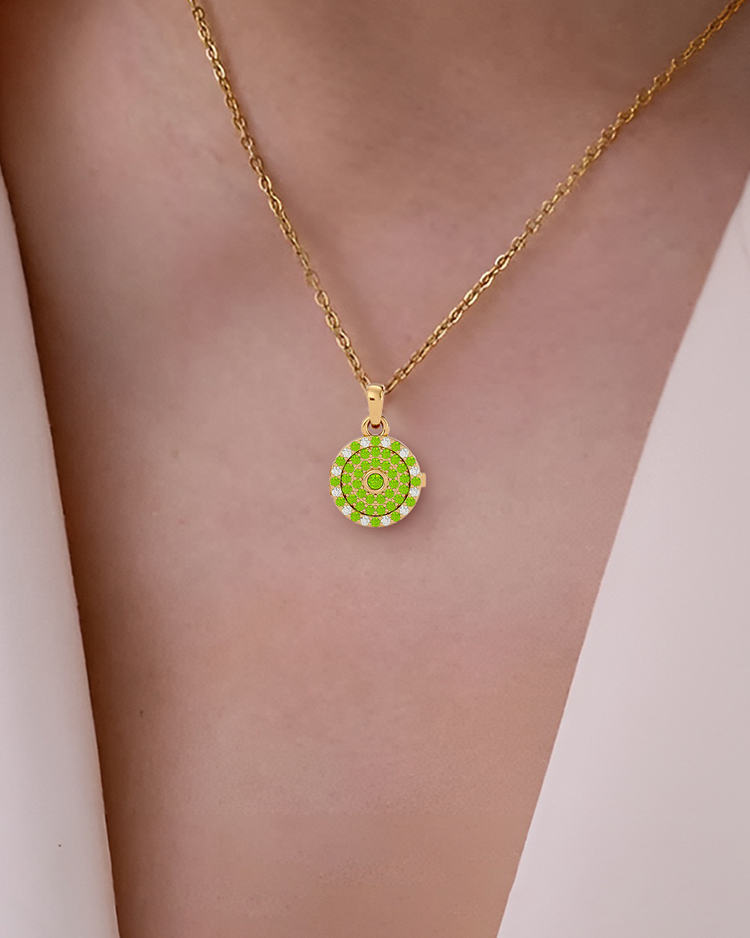 925 Gold Peridot CZ Locket