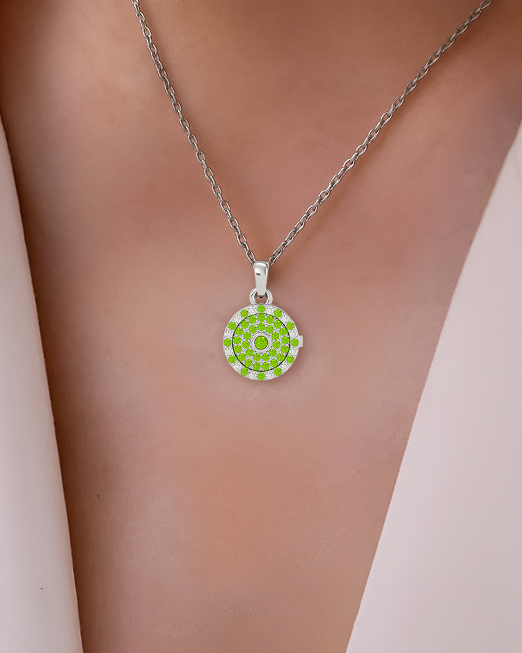 925 Silver Peridot CZ Locket