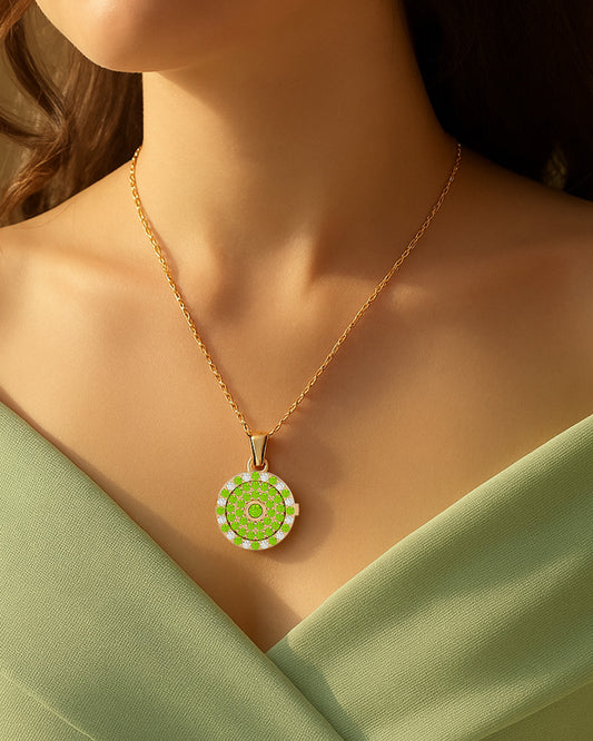 925 Gold Peridot CZ Locket