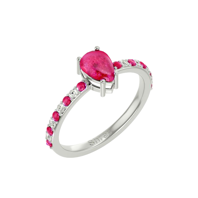 925 Silver Ruby & CZ Ring