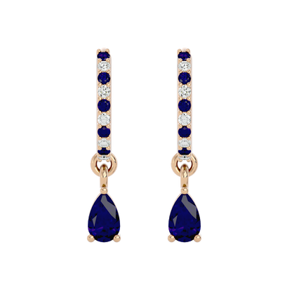925 Gold Sapphire & CZ Huggies