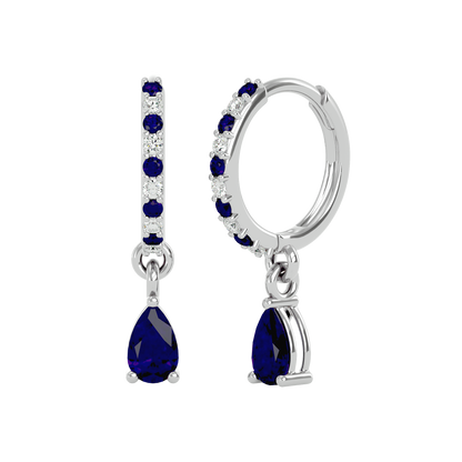 925 Gold Sapphire & CZ Huggies