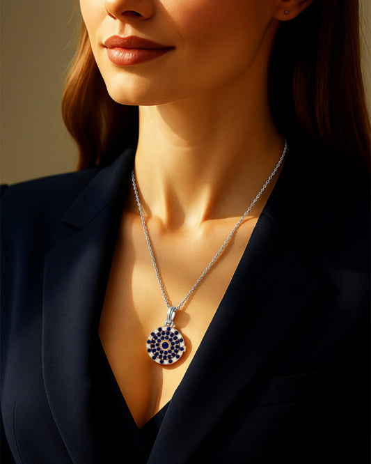 925 Silver Sapphire CZ Locket