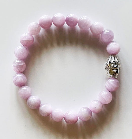 925 Silver Buddha & Kunzite  Bracelet