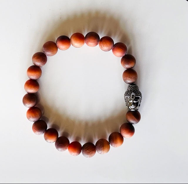 925 Gunmetal Buddha & Matt Brown Tiger Eye Bracelet